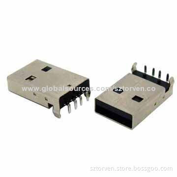 USB 2.0 Male 4P Right Angle DIP Type in White or Black ColorNew